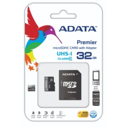 Memoria 32 GB para Celular o Cámara MICRO SD ADATA CON ADAPTADOR SD